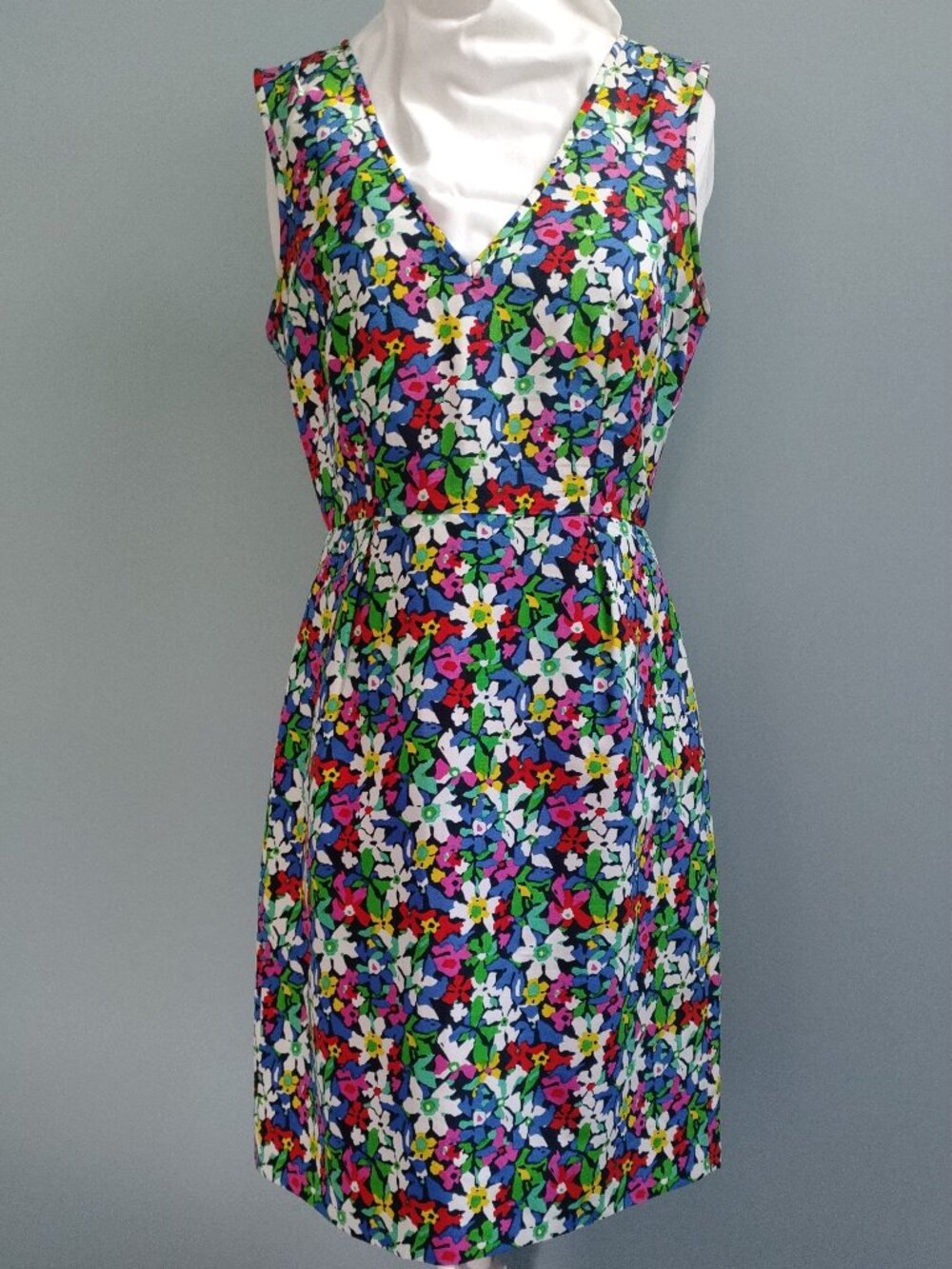 Kate Spade Vibrant Floral Cotton & Silk Sheath Dress - Mira in Full Bloom, sz 4